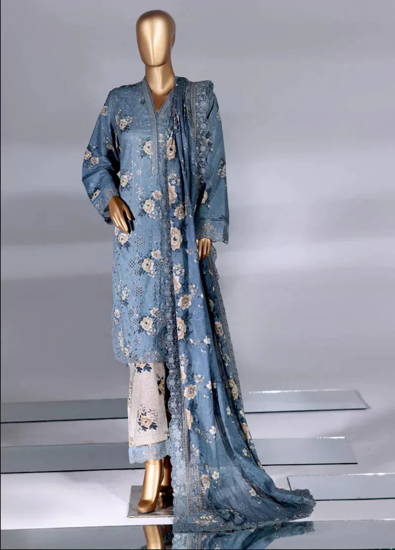 Luxury Embroidered Lawn 3 Piece