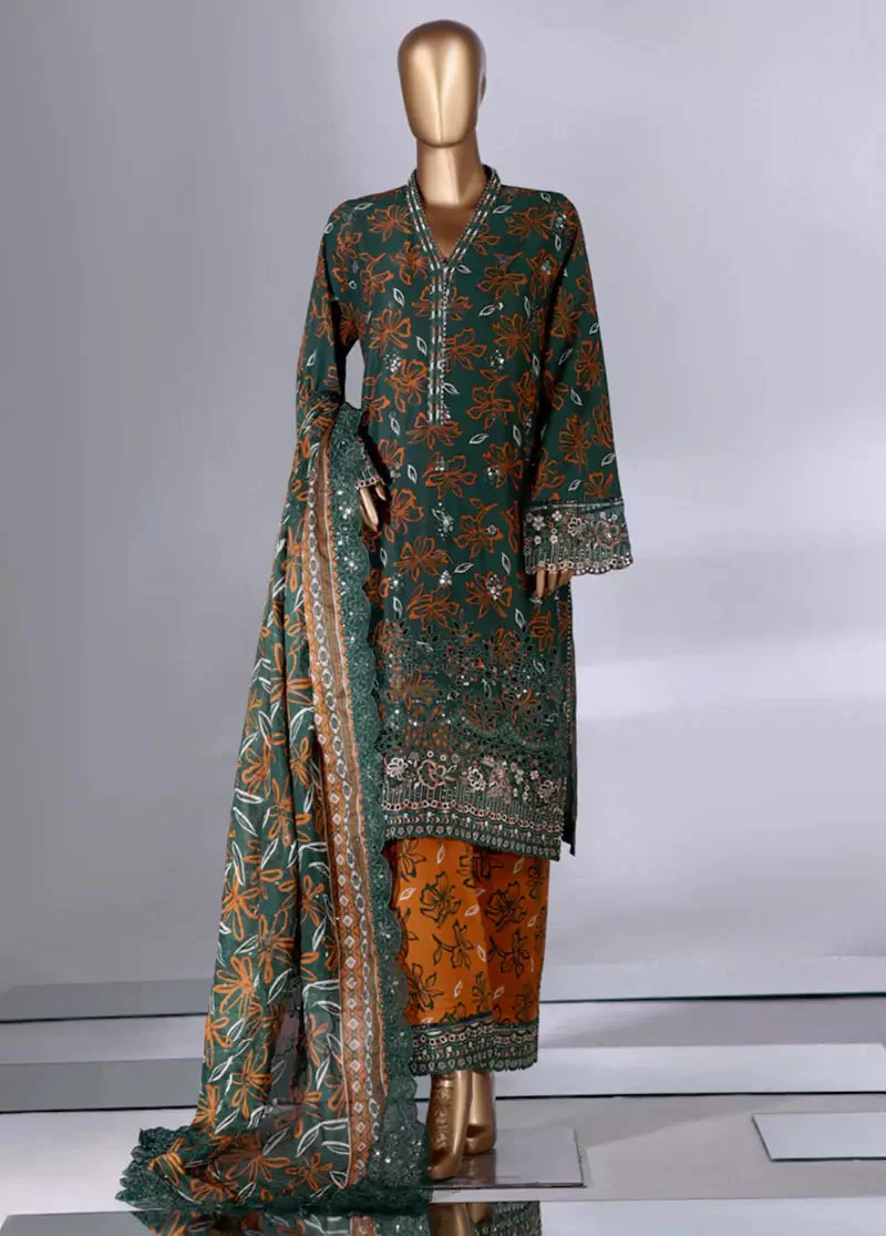 Luxury Embroidered Lawn 3 Piece