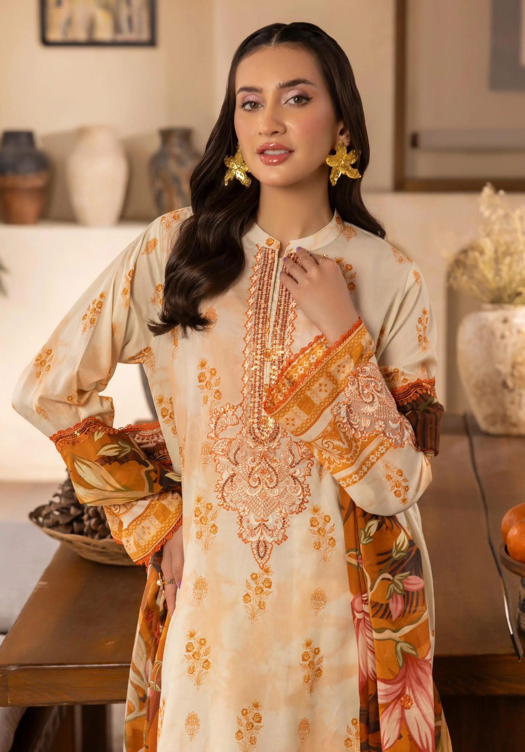 Mahajal Unstitched Three Piece - Image 2