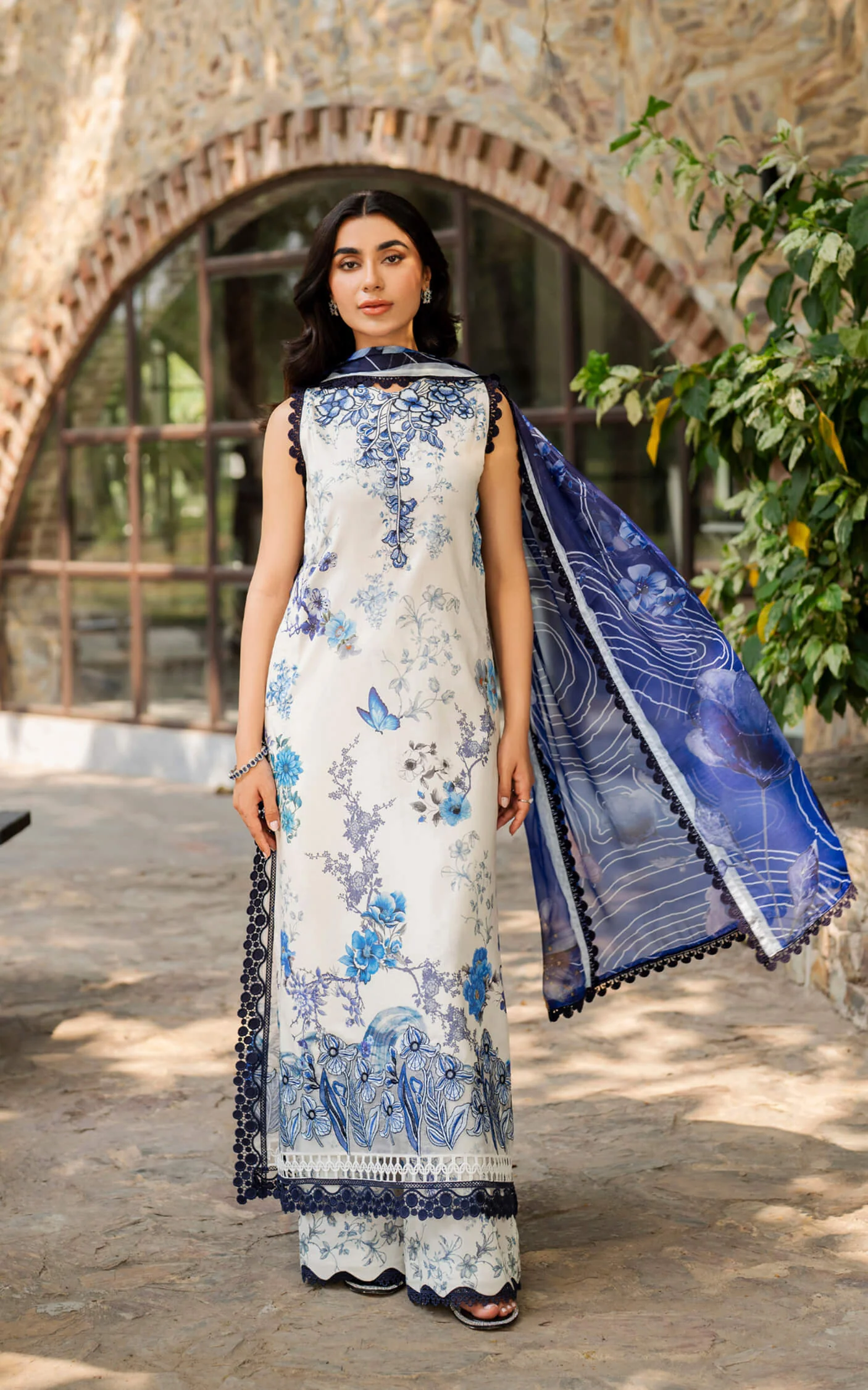Meraki 3pcs Embroidered Unstitched Summer