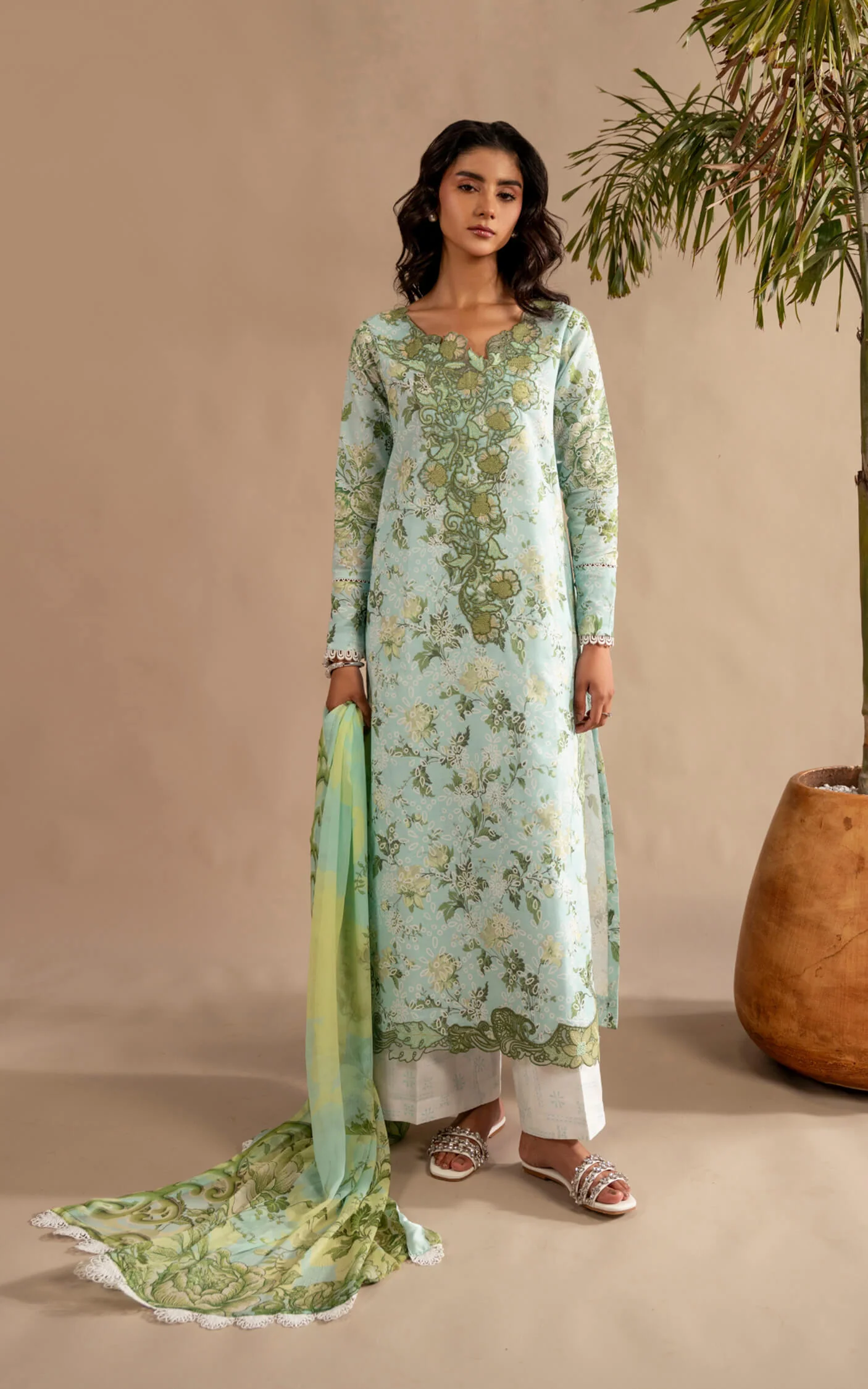 Meraki 3pcs Embroidered Unstitched Summer