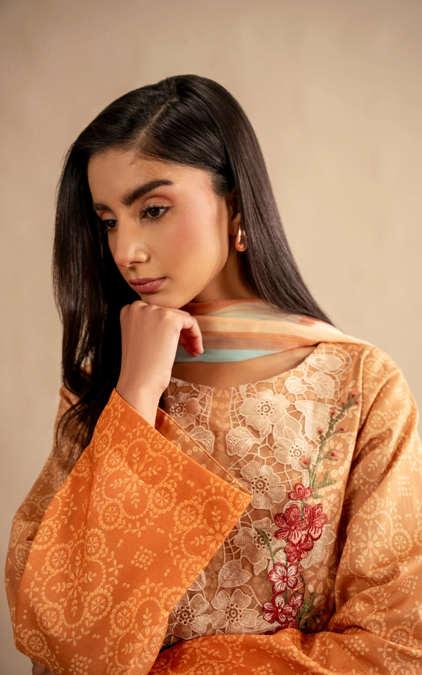 Meraki 3pcs Embroidered Unstitched Summer - Image 3