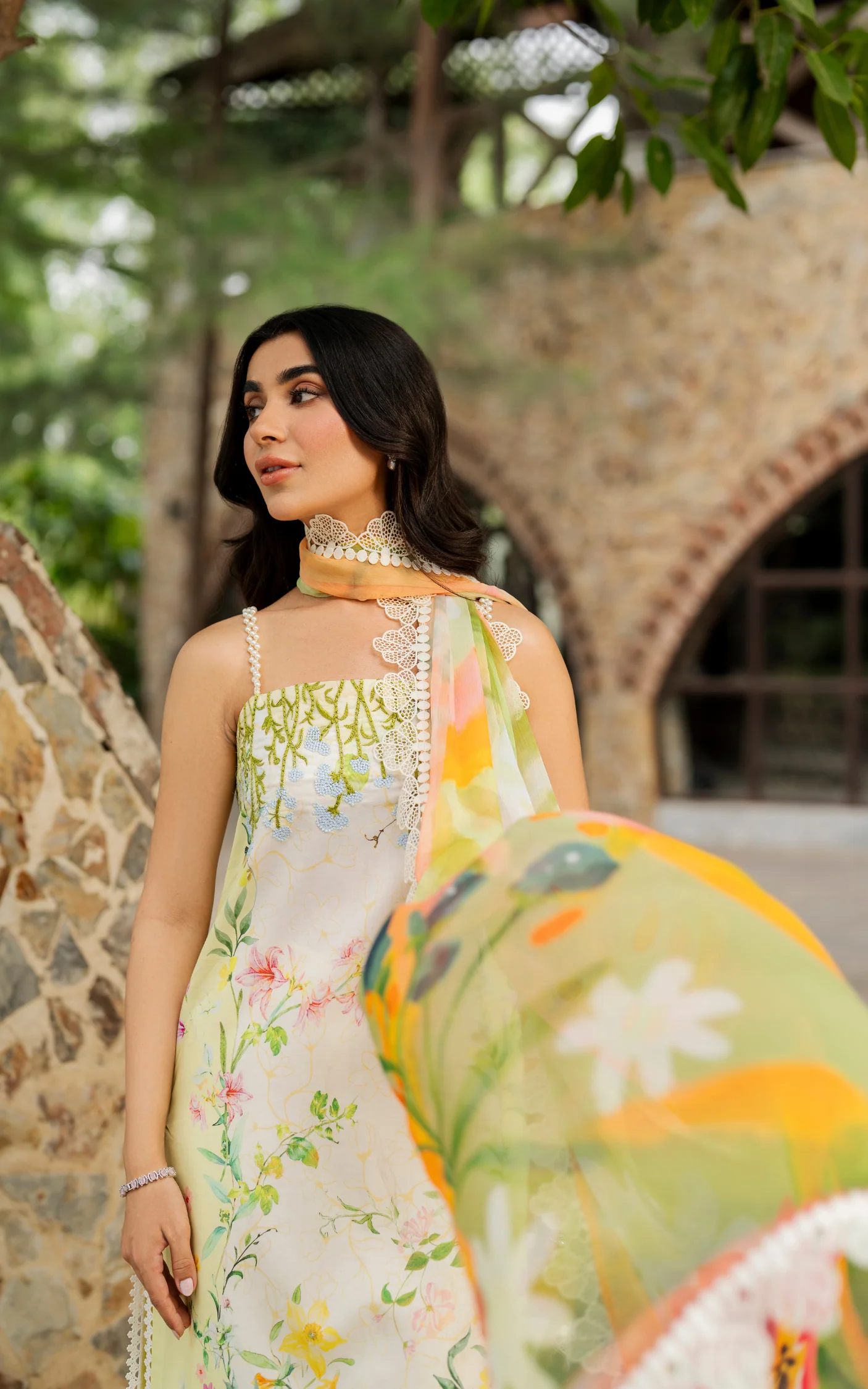 Meraki 3pcs Embroidered Unstitched Summer - Image 4