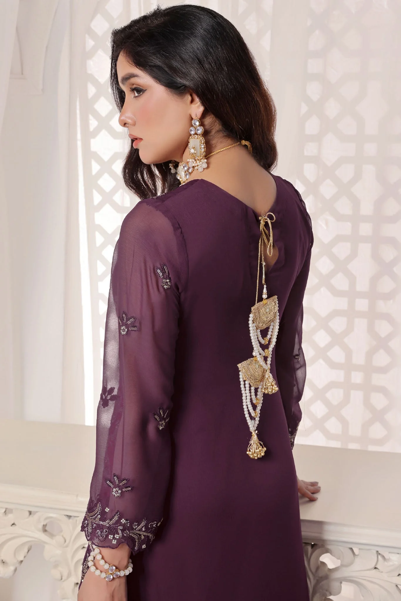 Myra Luxury Embroidered Chiffon 3 Piece - Image 2