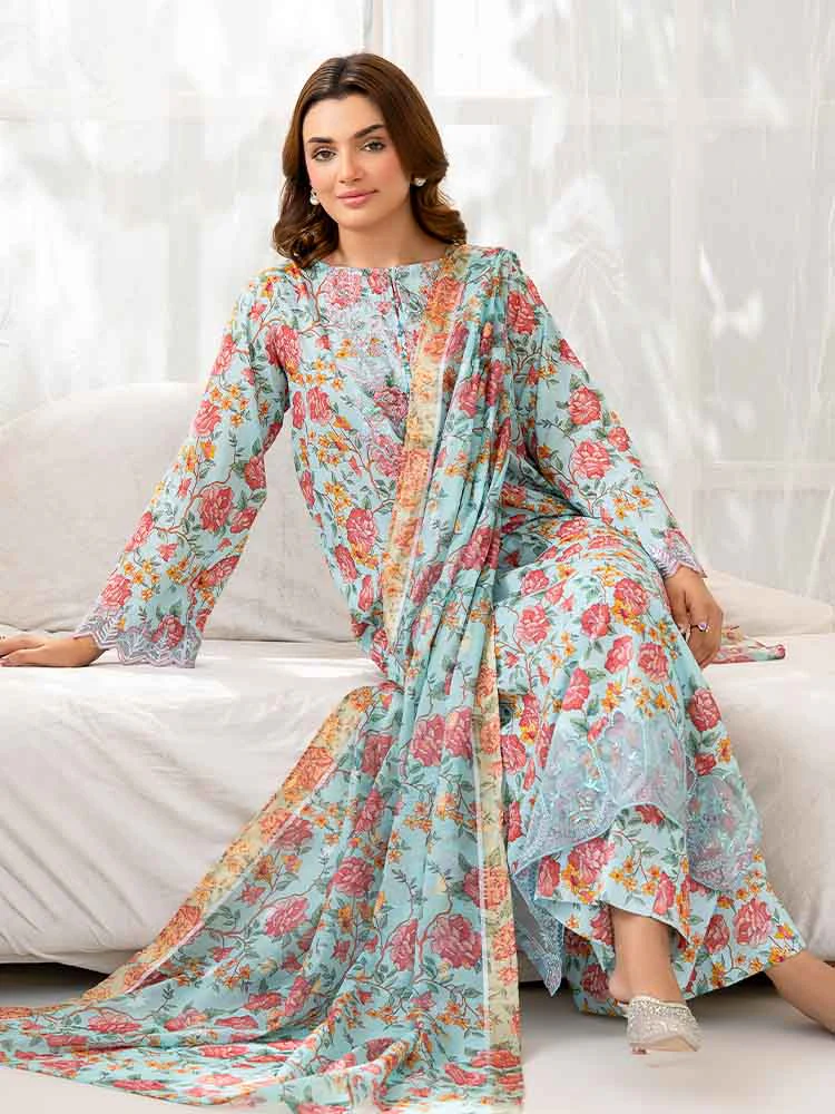 NOVA 3-Piece Unstitched Digital Printed Lawn Embroidered Suit - Image 5