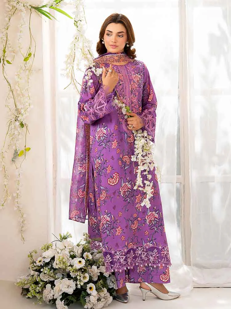 NOVA 3-Piece Unstitched Digital Printed Lawn Embroidered Suit - Image 3
