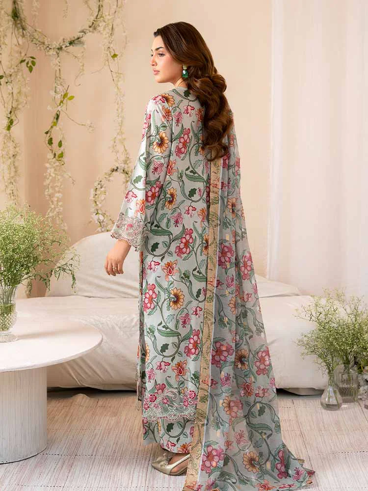 NOVA 3-Piece Unstitched Digital Printed Lawn Embroidered Suit - Image 2