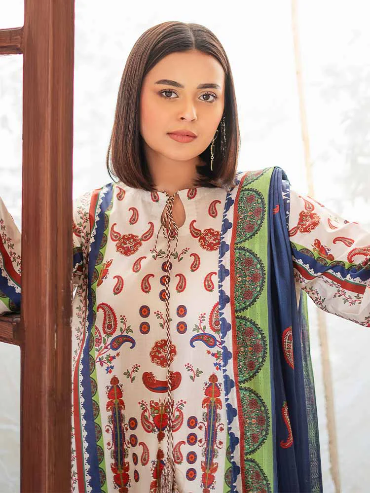 POPLIN 3-Piece Unstitched Digital Printed Lawn Suit - Image 5