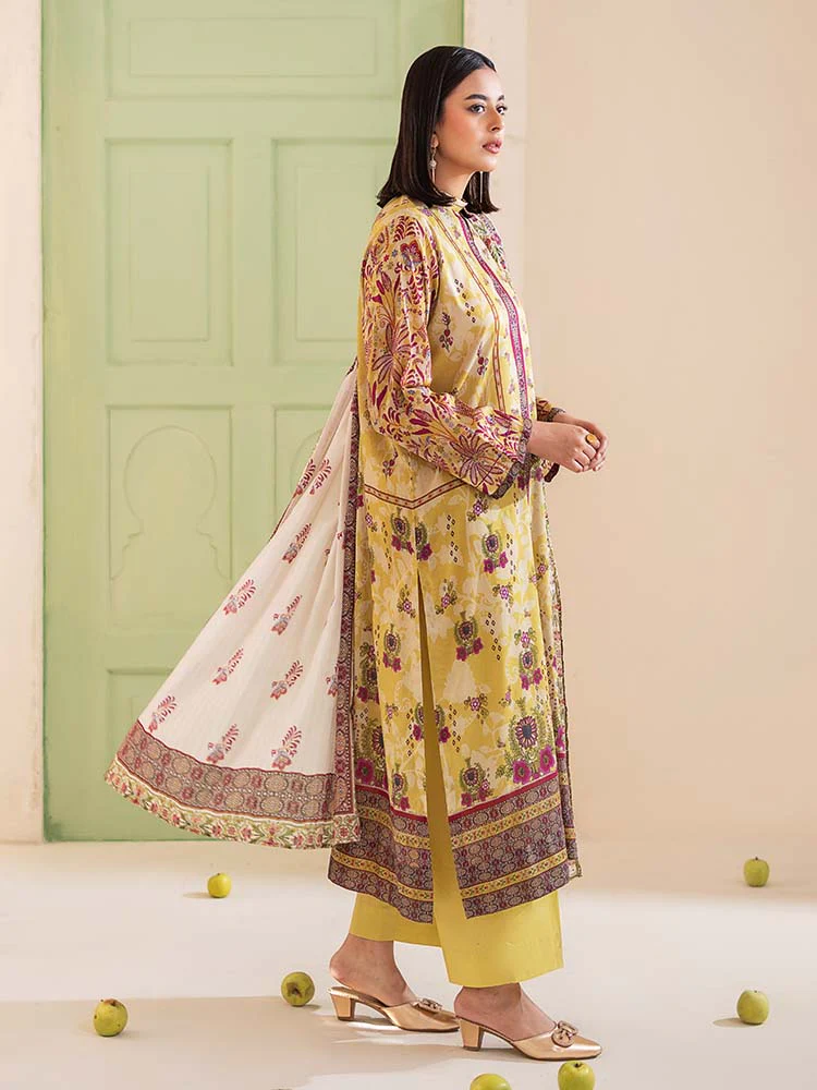 POPLIN 3-Piece Unstitched Digital Printed Lawn Suit - Image 3