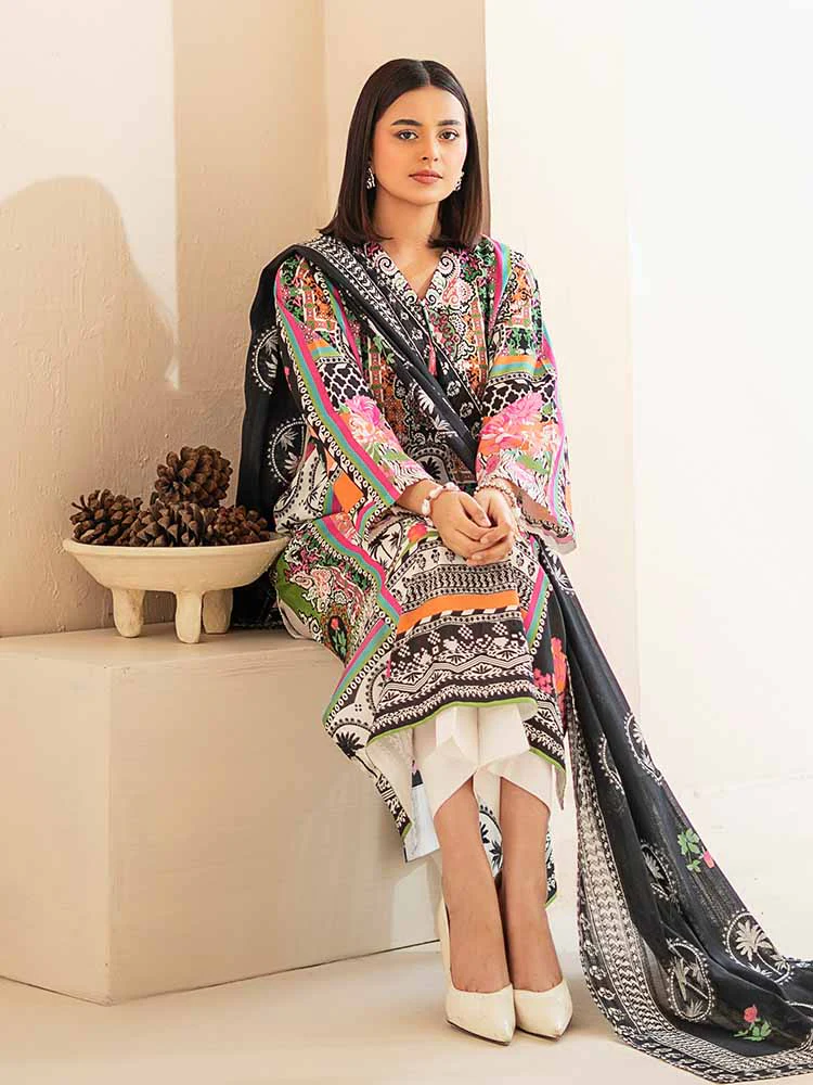 POPLIN 3-Piece Unstitched Digital Printed Lawn Suit - Image 5