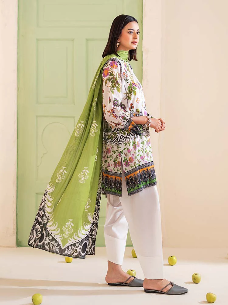 POPLIN 3-Piece Unstitched Digital Printed Lawn Suit - Image 3