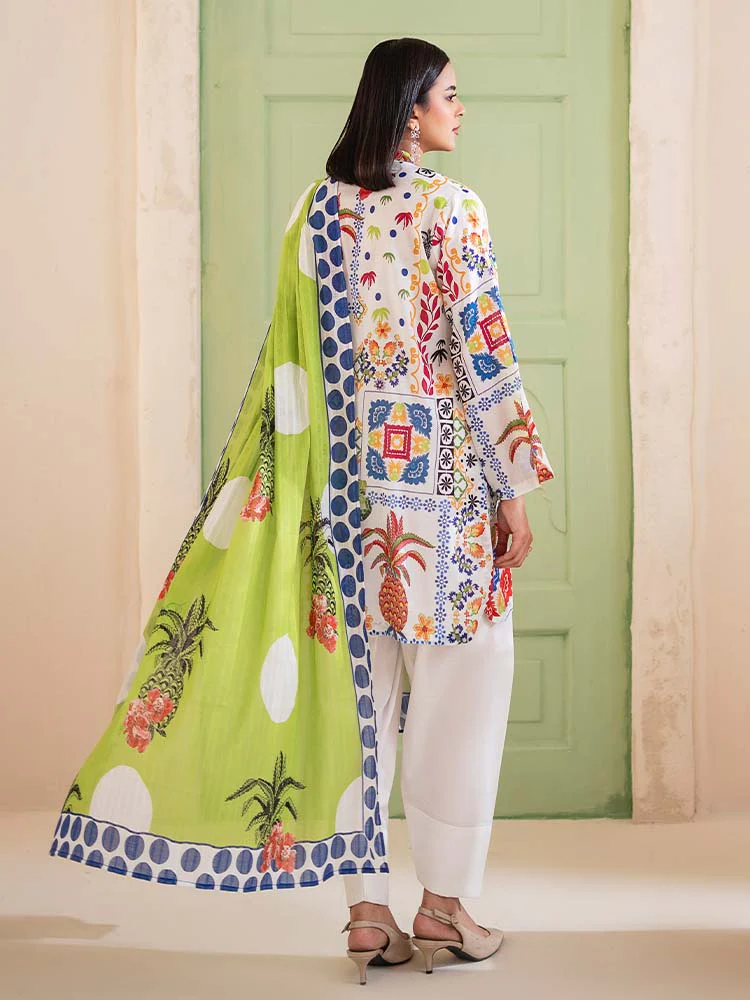 POPLIN 3-Piece Unstitched Digital Printed Lawn Suit - Image 2