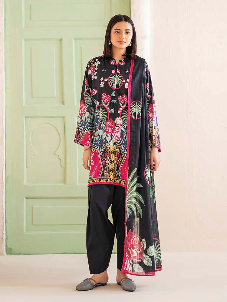 POPLIN 3-Piece Unstitched Digital Printed Lawn Suit