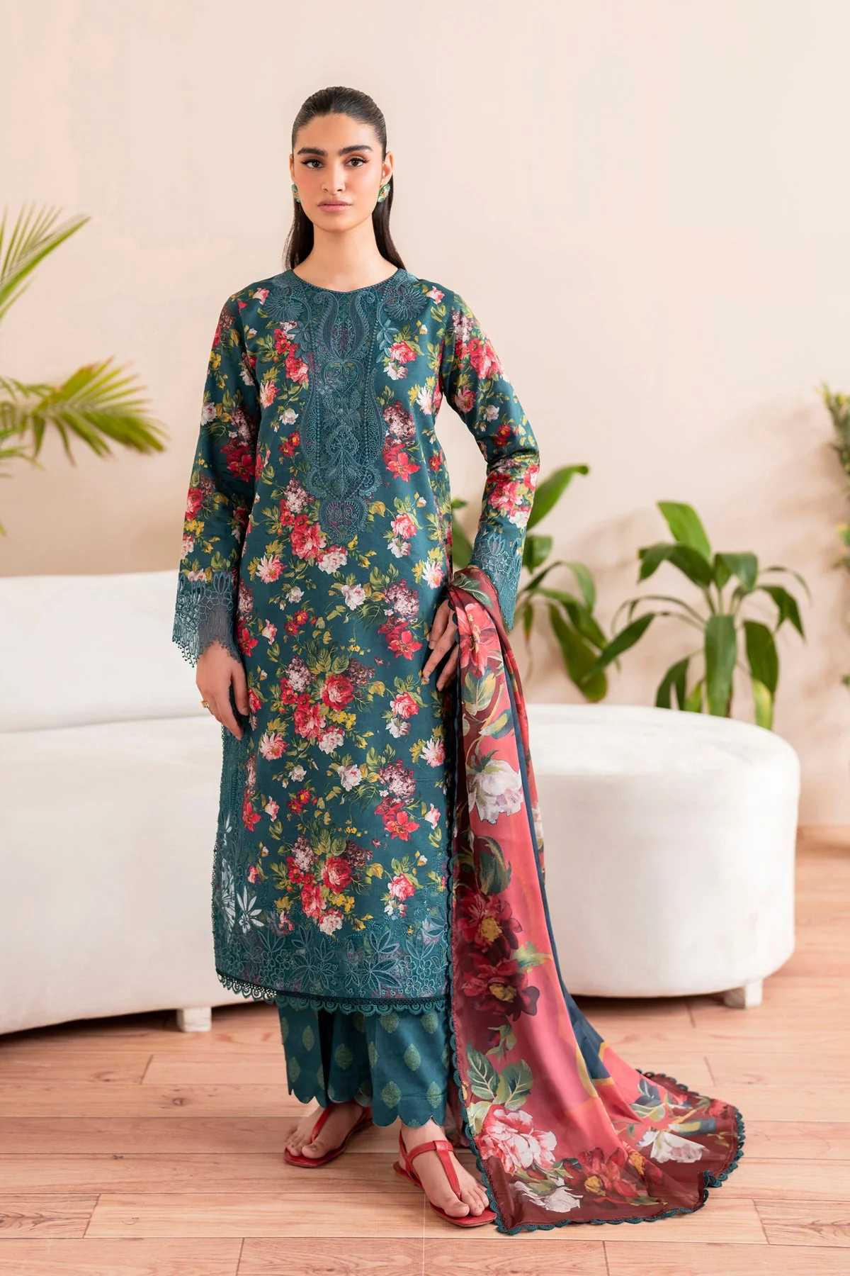 PRINTED CHIKANKARI LAWN - Image 6