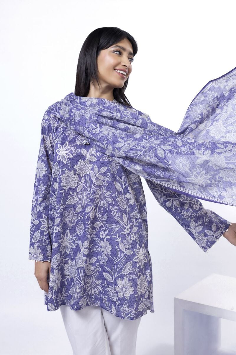 Printed | Lawn Fabrics 2 Piece | Top and Dupatta - Image 3