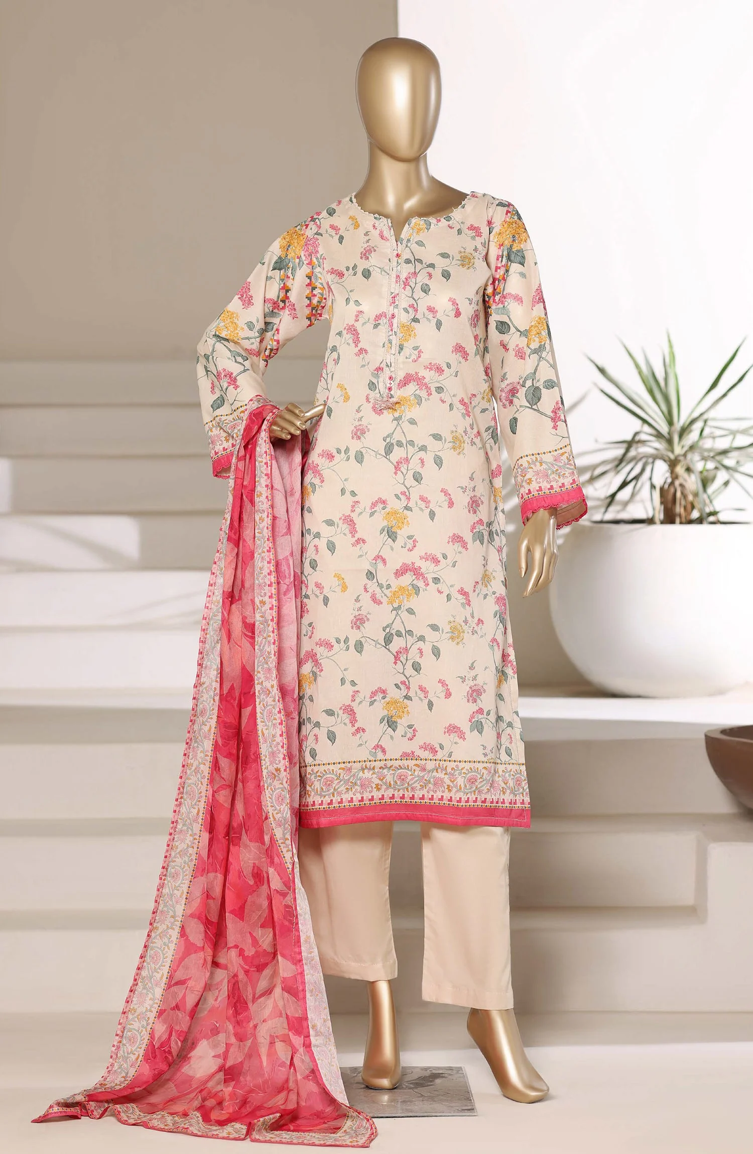 Printed Lawn Stitched 3 Piece Suit