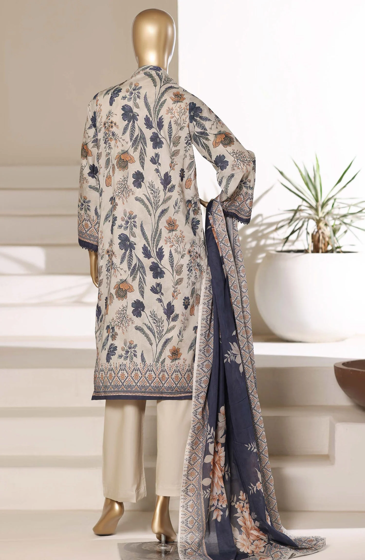 Printed Lawn Stitched 3 Piece Suit - Image 2