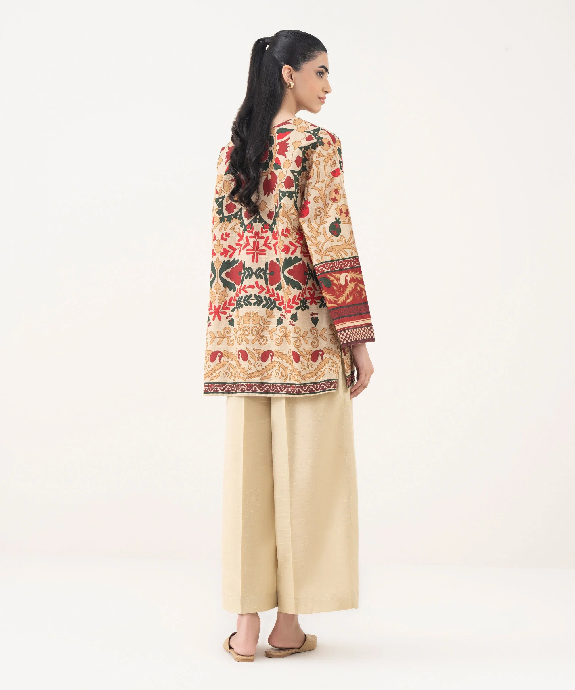 Printed Light Khaddar Shirt - Image 3