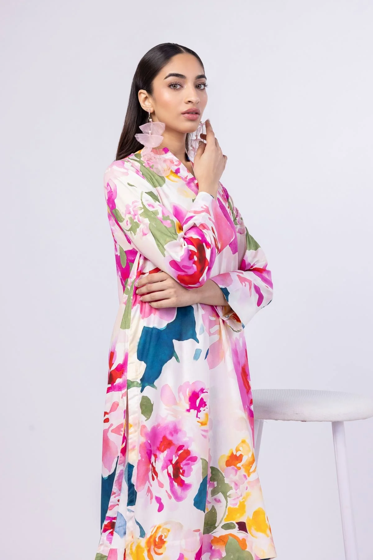 Printed | Viscose Plain Weave Kurta with Dupatta - Image 7