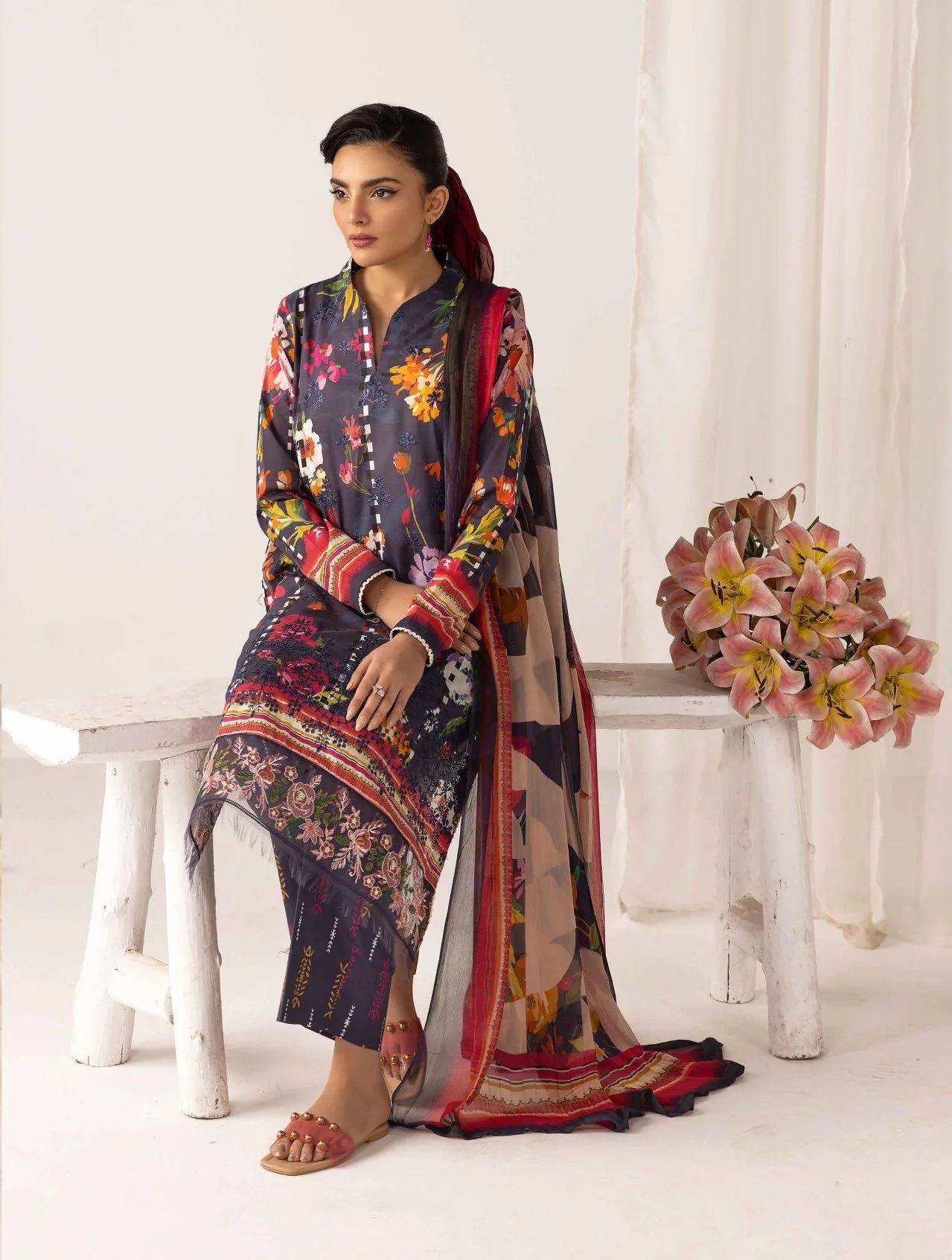 RangRez by NUR Embroidered Lawn - Image 4