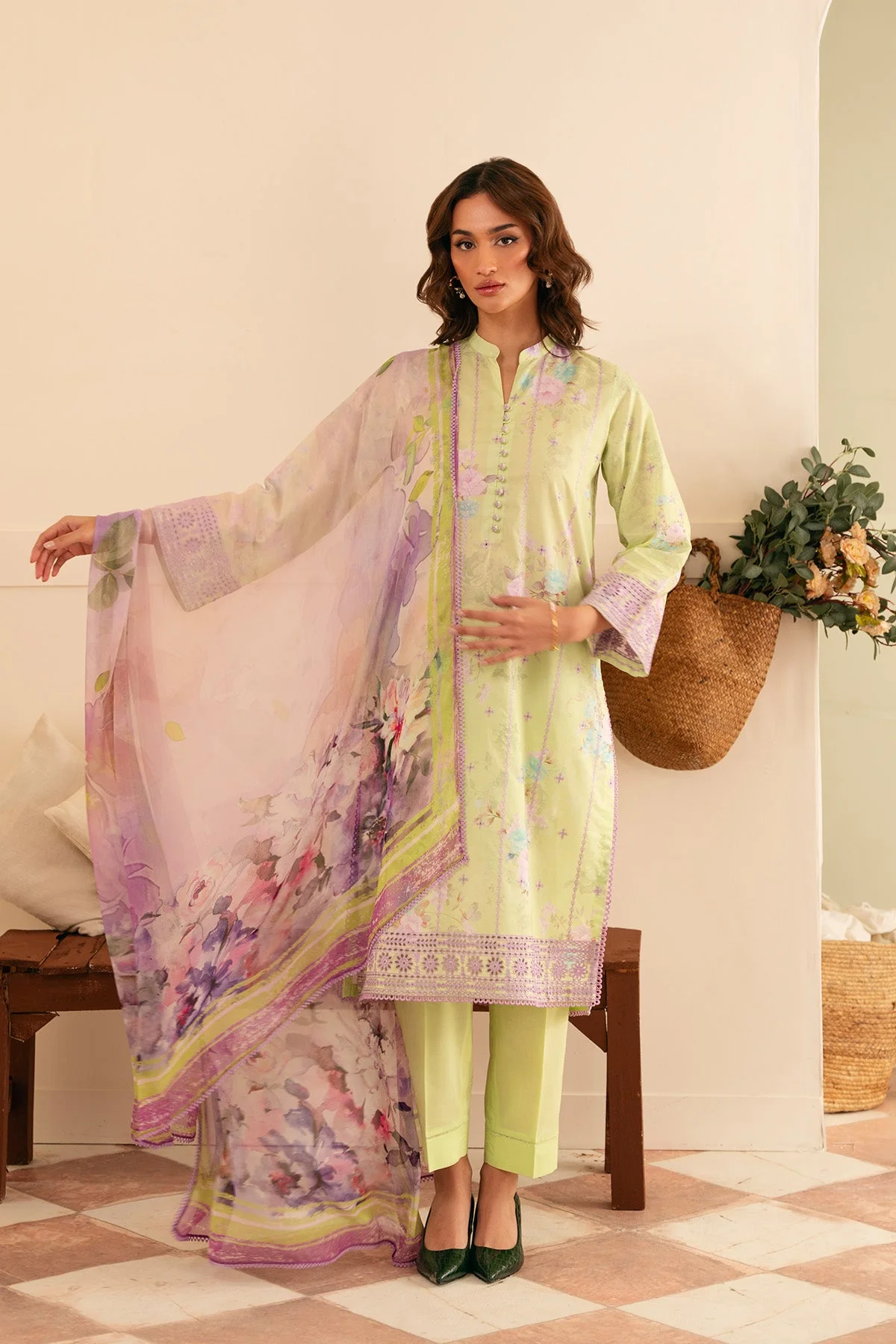 Raya Embroidered Lawn - Image 4