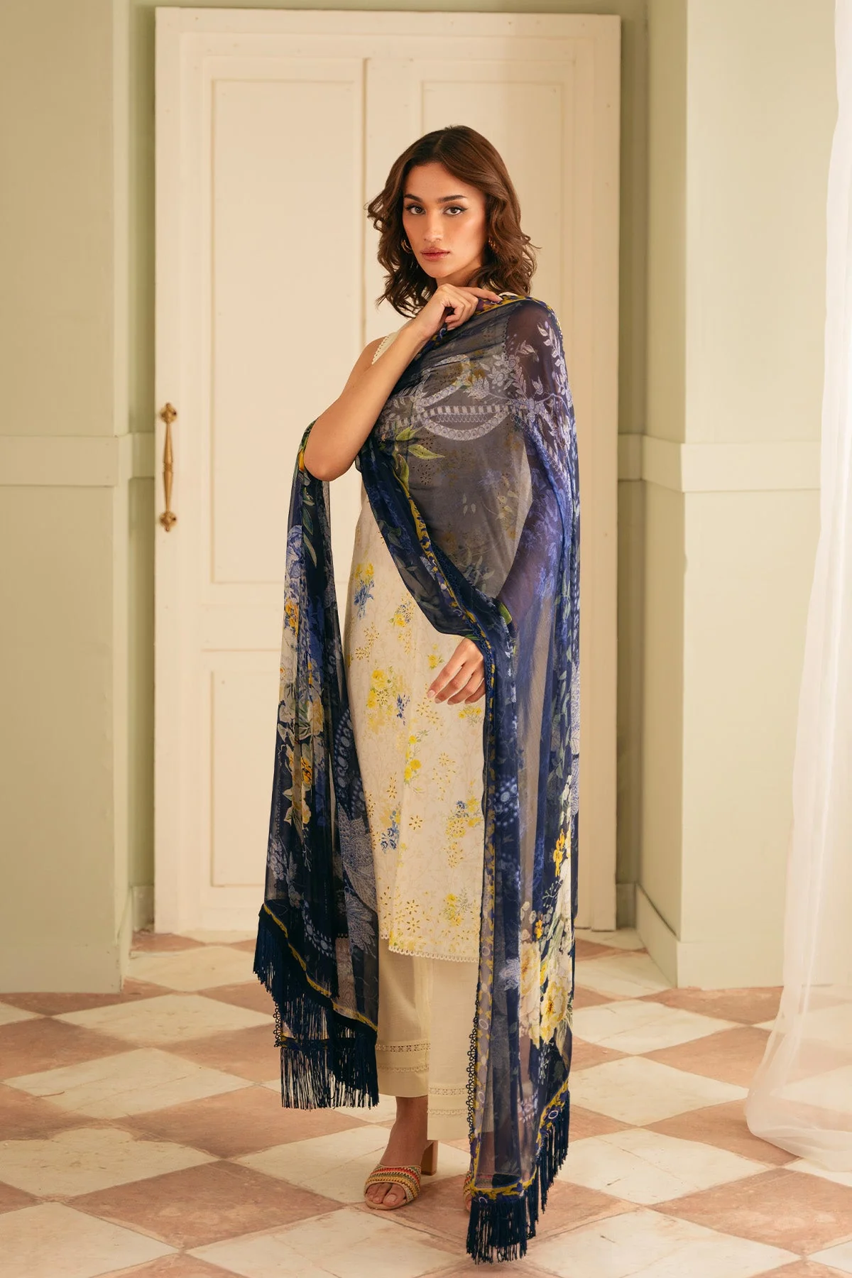 Raya Embroidered Lawn - Image 3