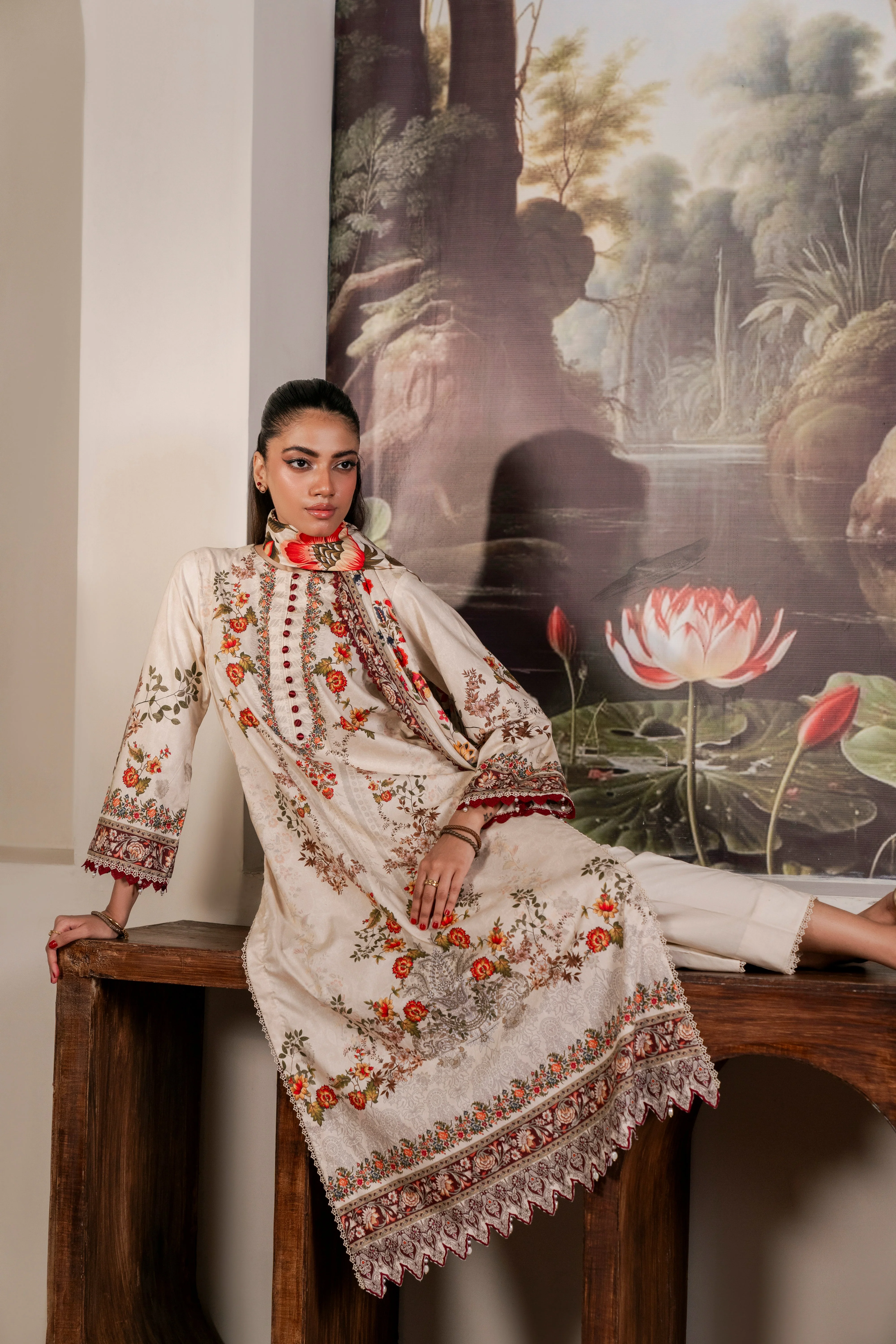 Resham Printed Cambric 3 Pcs - Image 3
