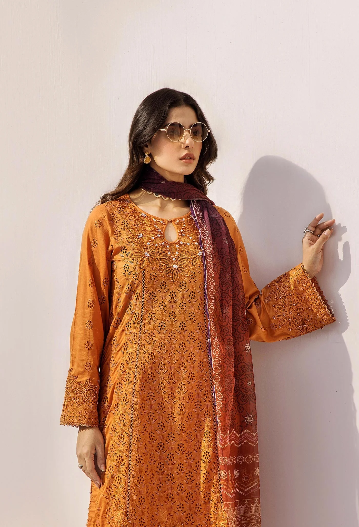 Rumi Schiffli Embroidered Lawn - Image 4