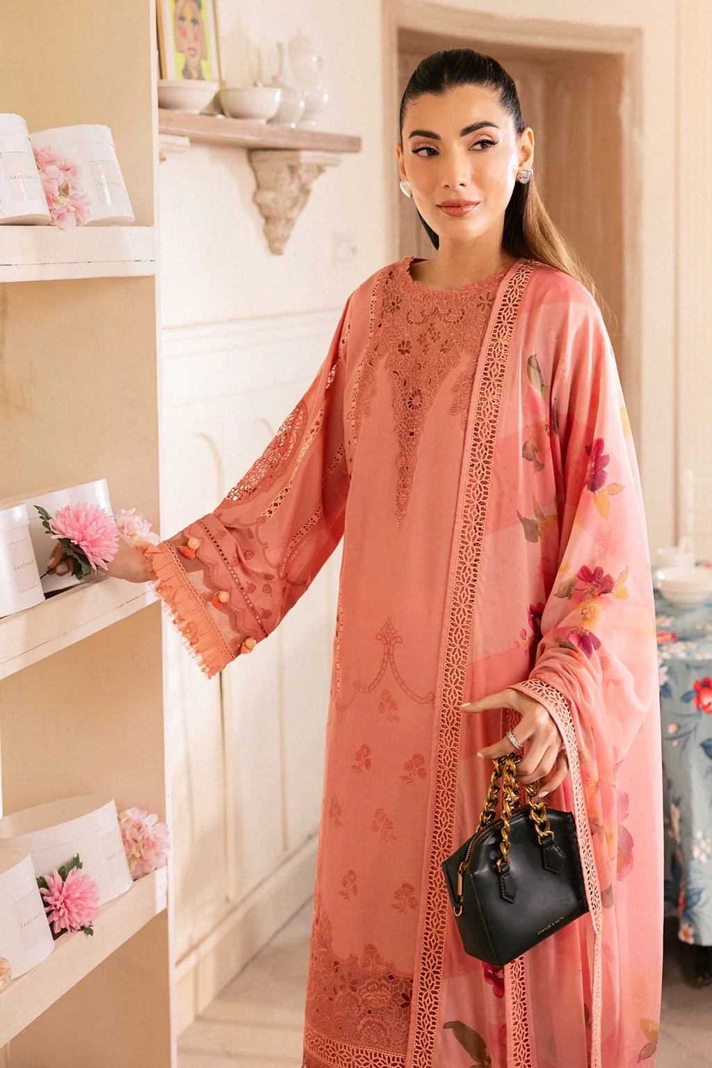 SAAD SHAIKH L'AMOUR LUXURY LAWN - Blossom - Image 3