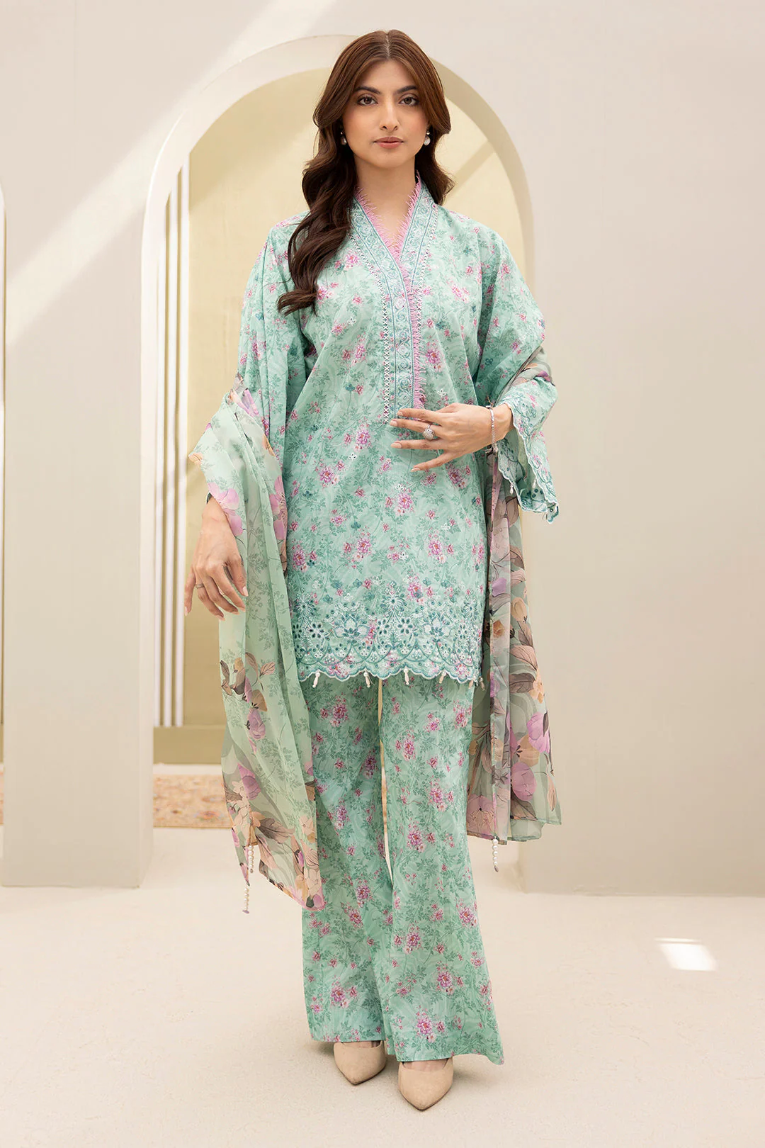 Embroidered Shirt Shalwar Dupatta - Image 5