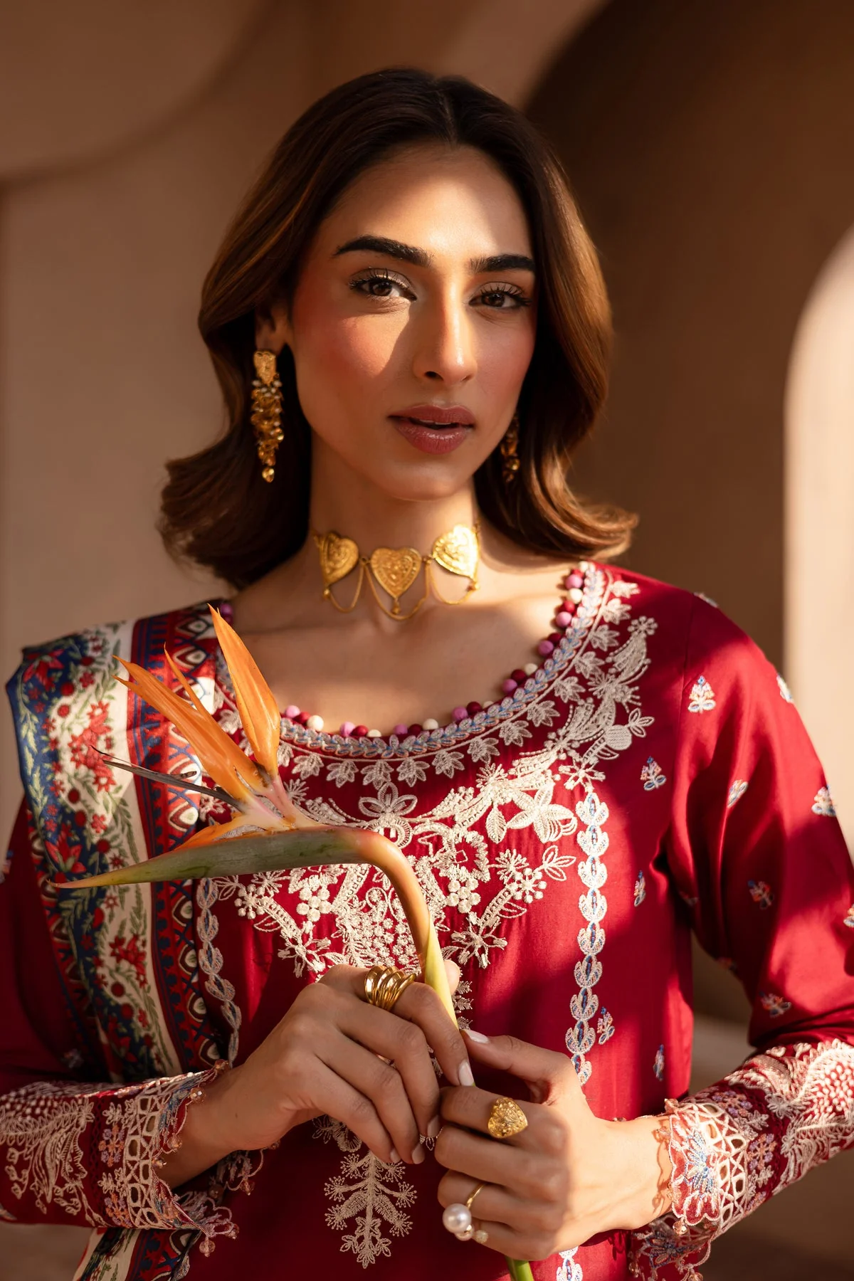Shreya 3Pc - Embroidered Luxe Pret - Image 4