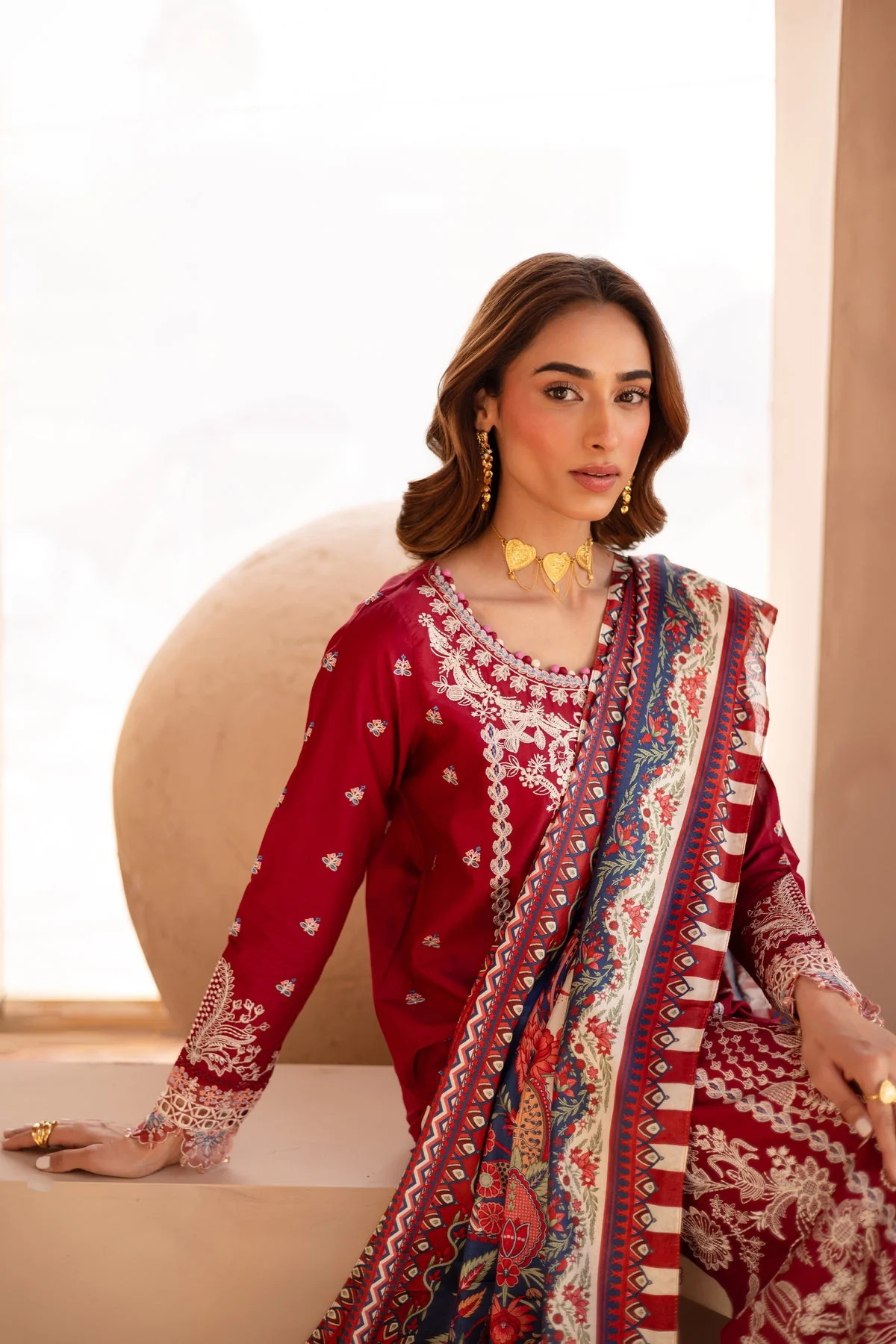 Shreya 3Pc - Embroidered Luxe Pret - Image 5