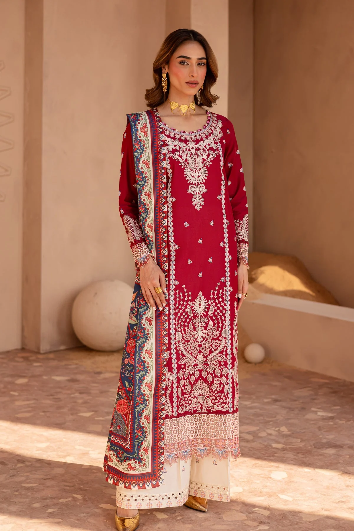 Shreya 3Pc - Embroidered Luxe Pret - Image 6