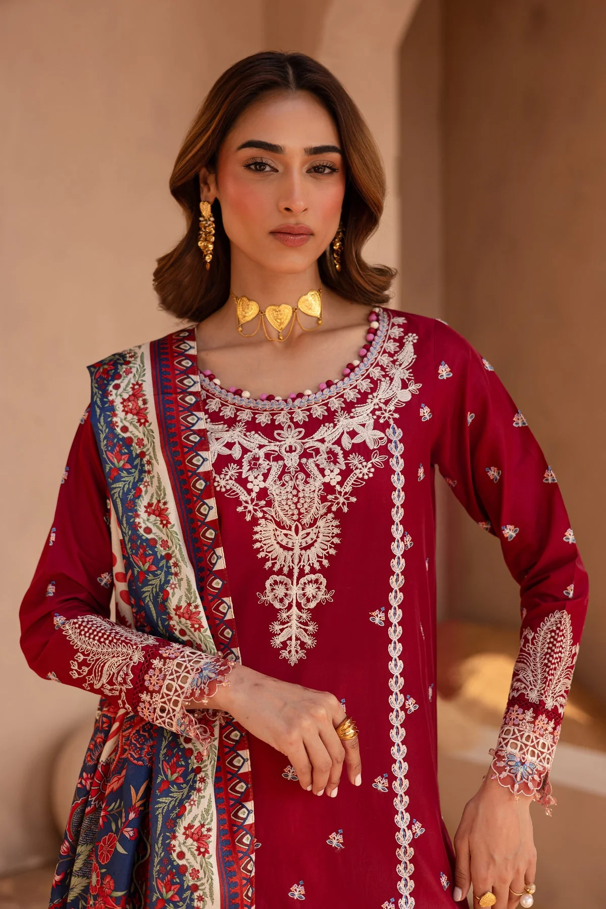 Shreya 3Pc - Embroidered Luxe Pret - Image 8