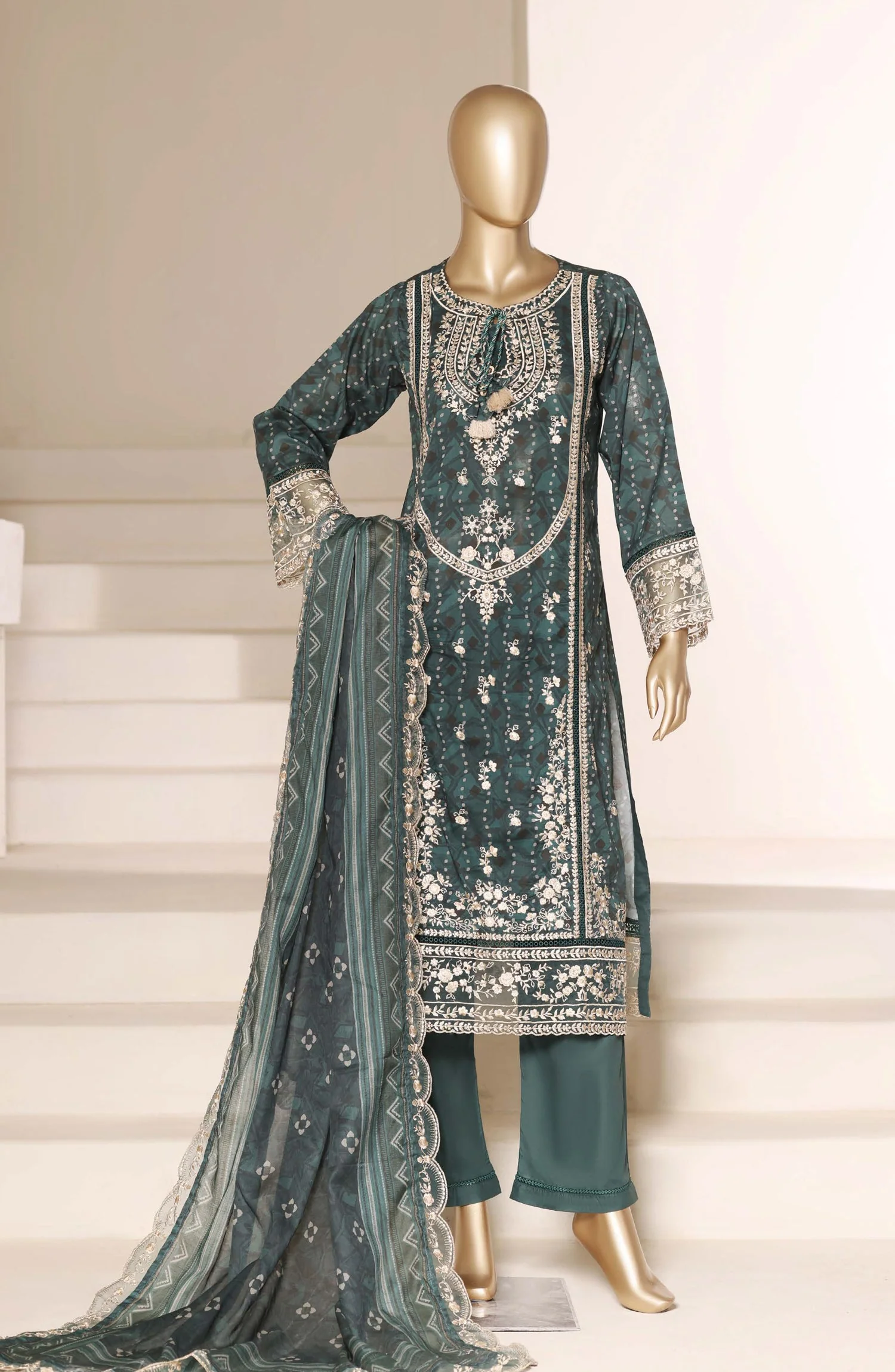 Signature Embroidered Stitched 3 Piece Suit
