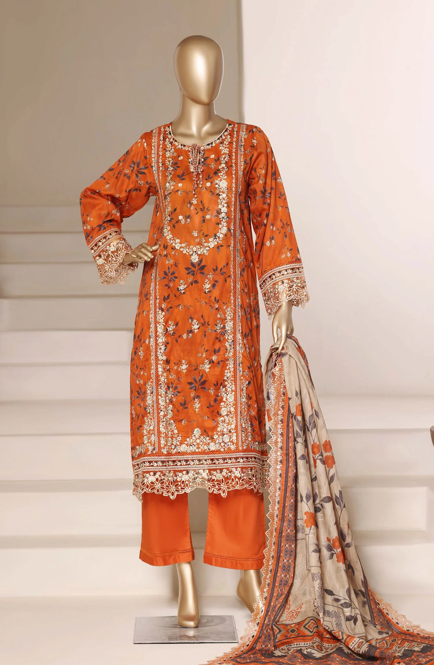 Signature Embroidered Stitched 3 Piece Suit