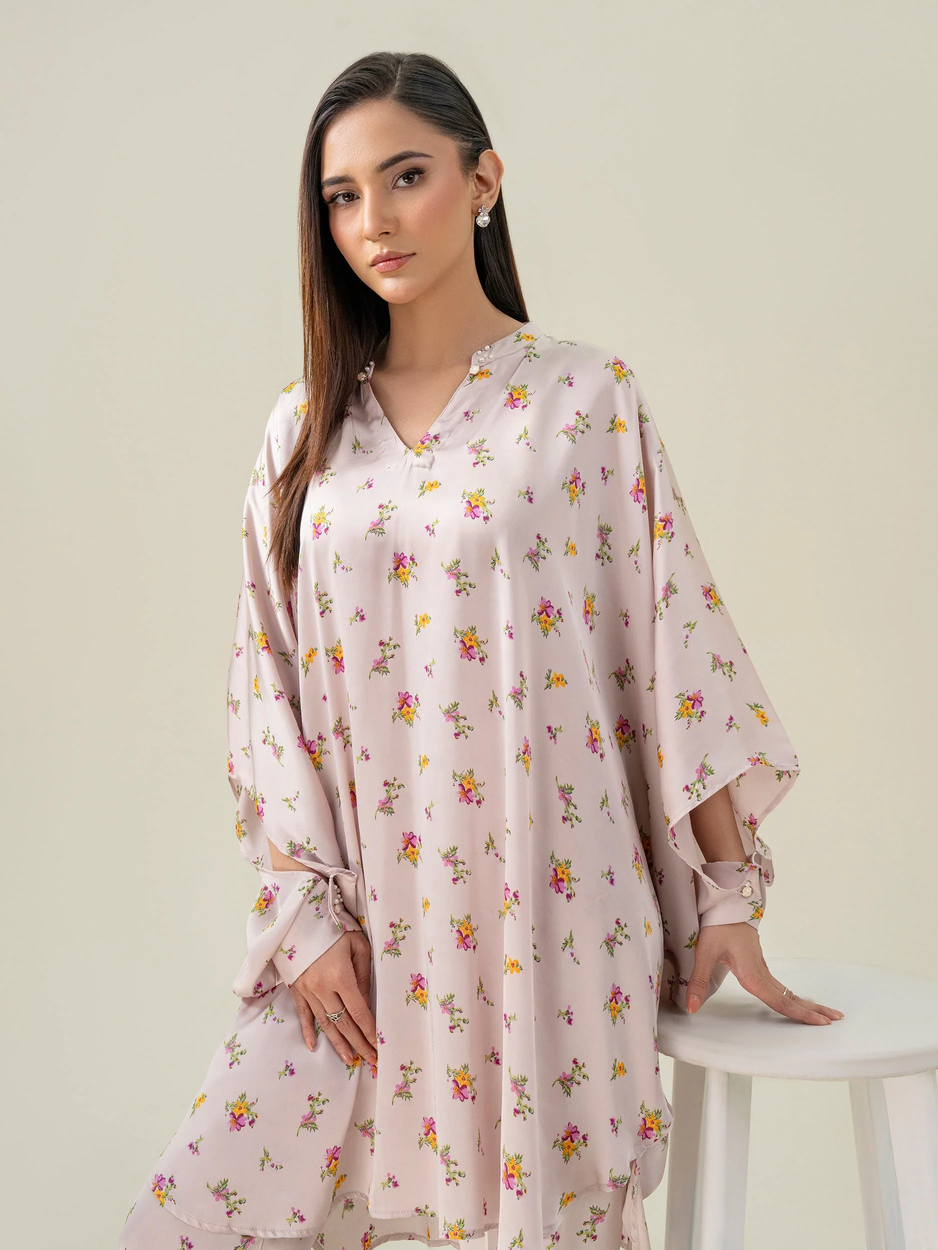 2 Piece Silk Suit-Printed (Pret) - Image 5