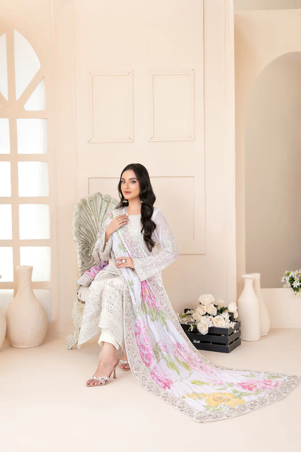 Sunehri 3 Piece Semi-Stitched Collection - Image 3