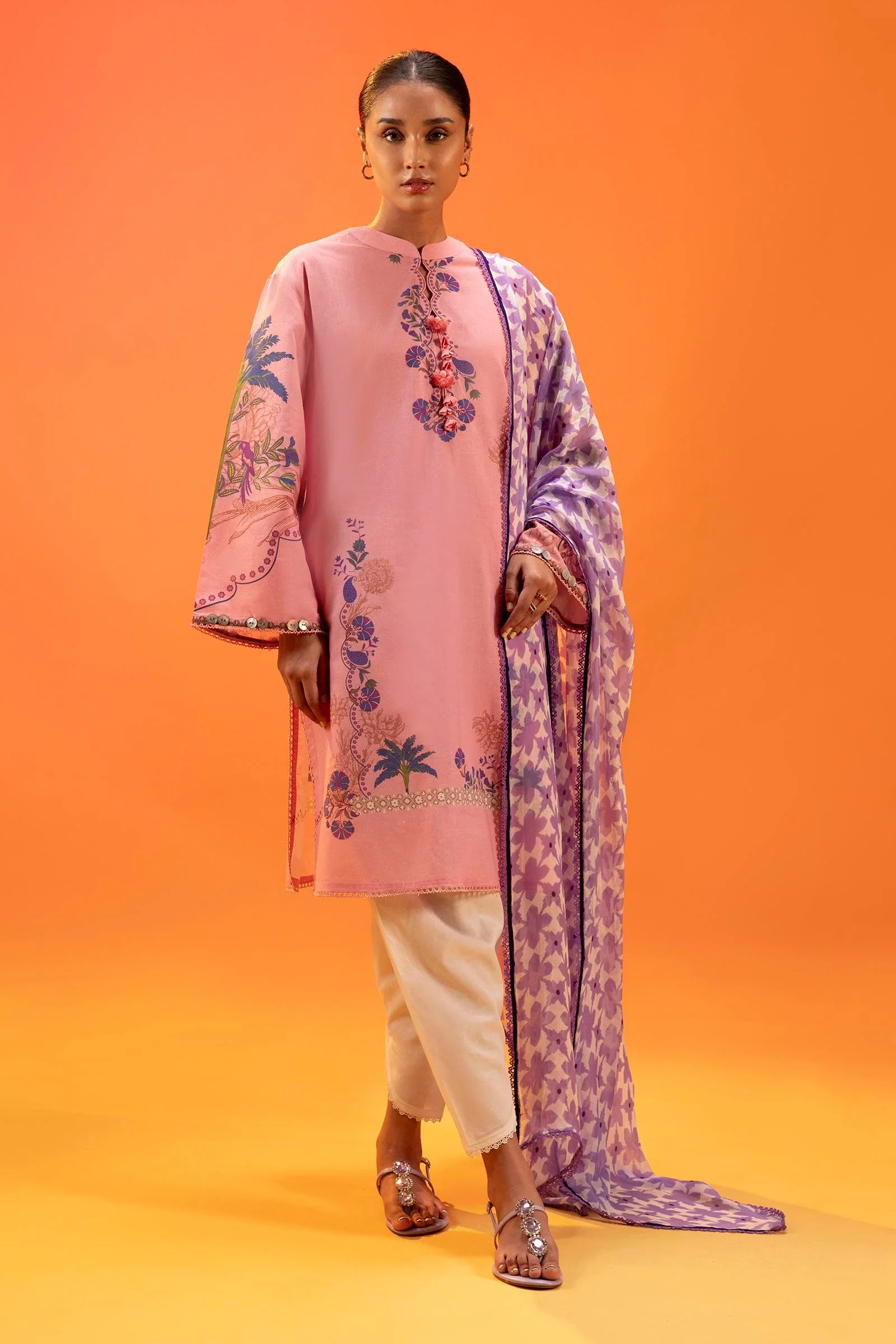 Unstitched Lawn 2 Piece Suit