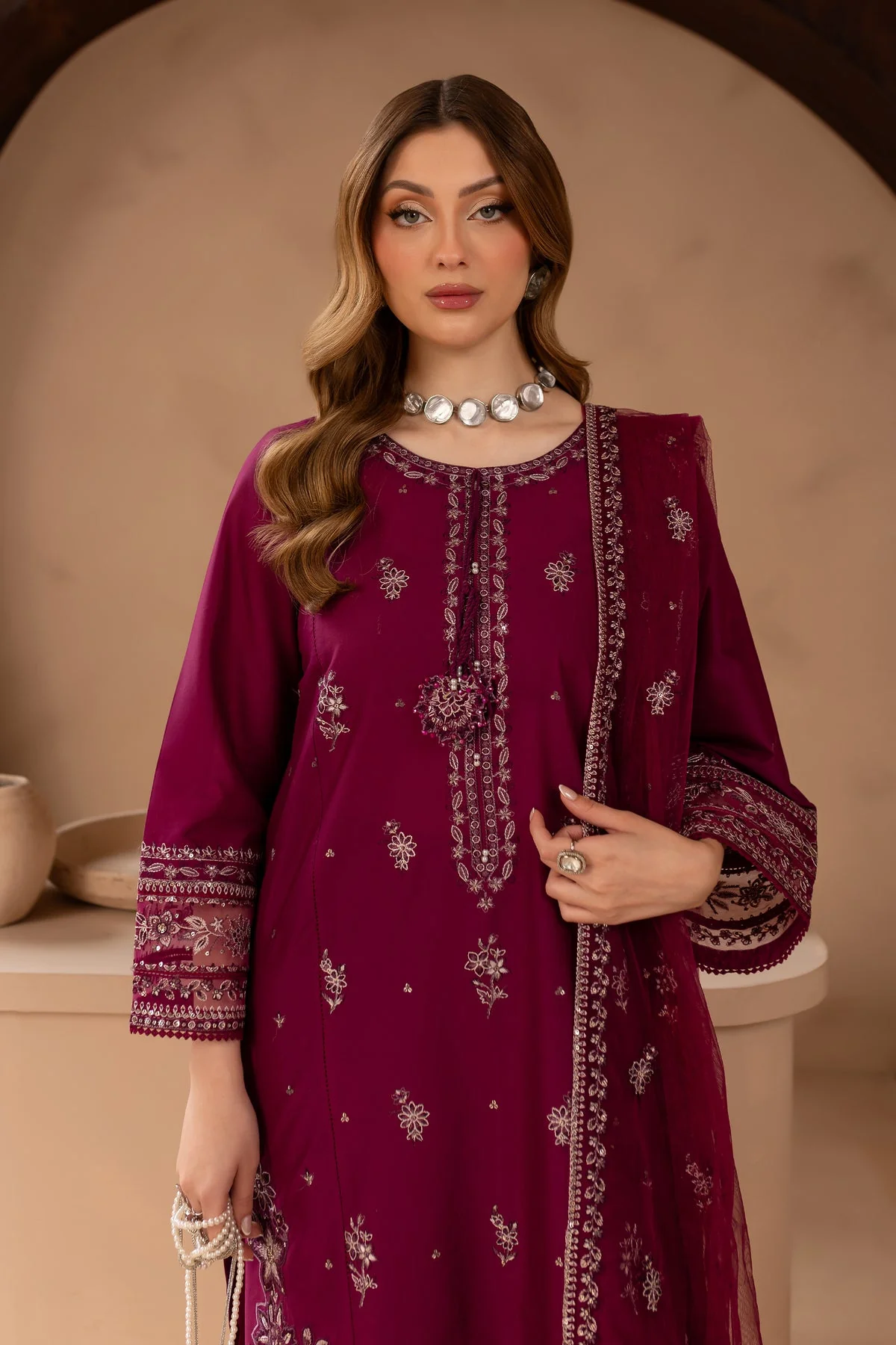 Wester 3Pc - Embroidered Lawn Dress - Image 3