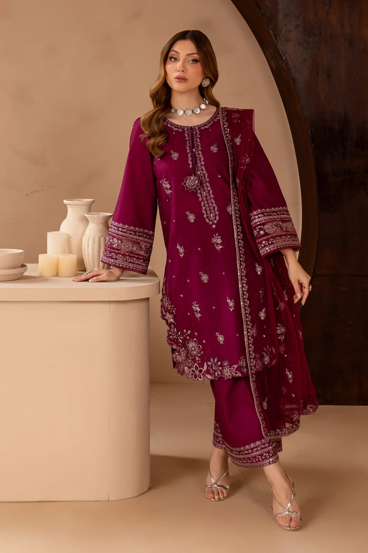 Wester 3Pc - Embroidered Lawn Dress - Image 5
