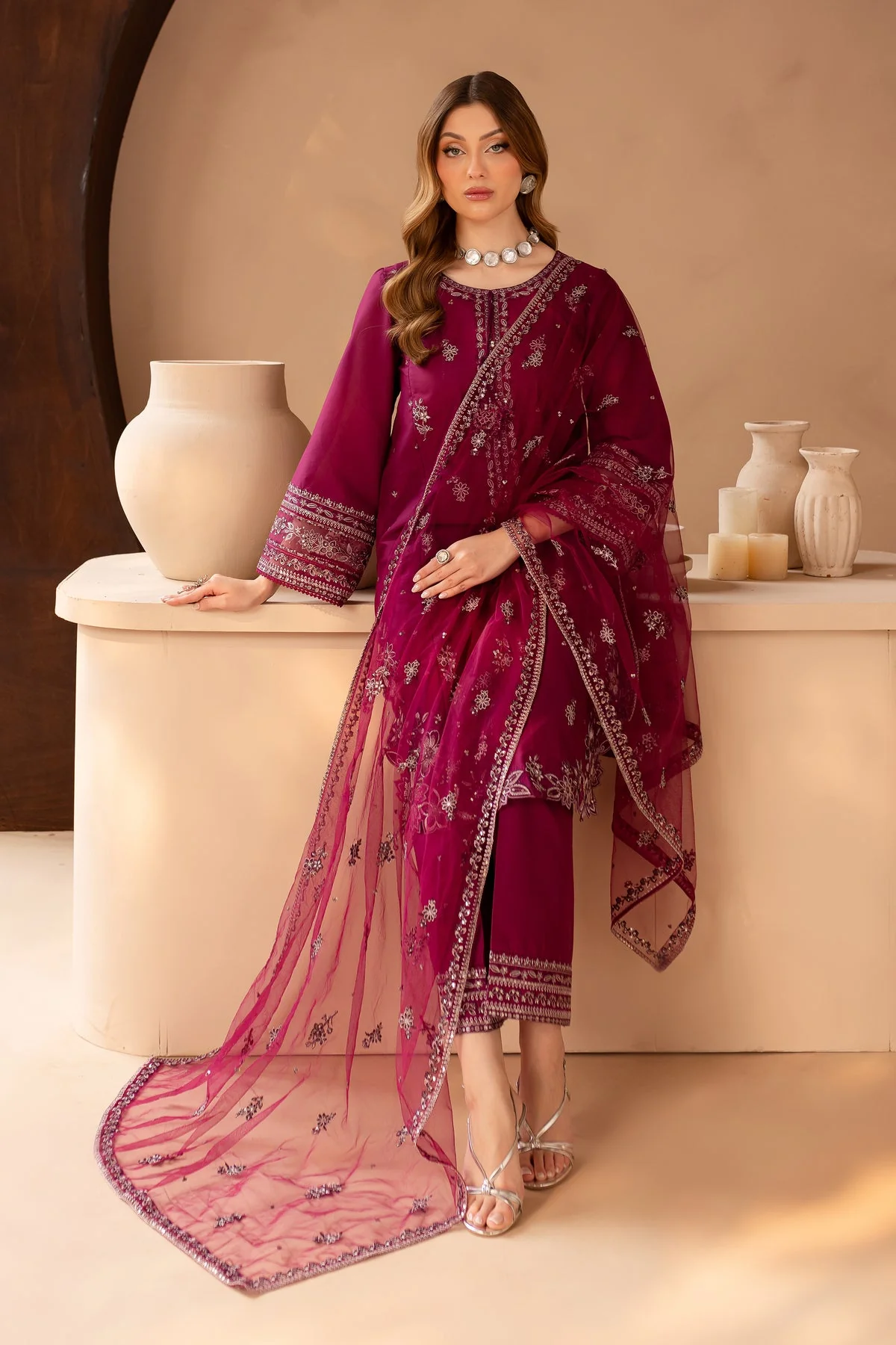 Wester 3Pc - Embroidered Lawn Dress - Image 7
