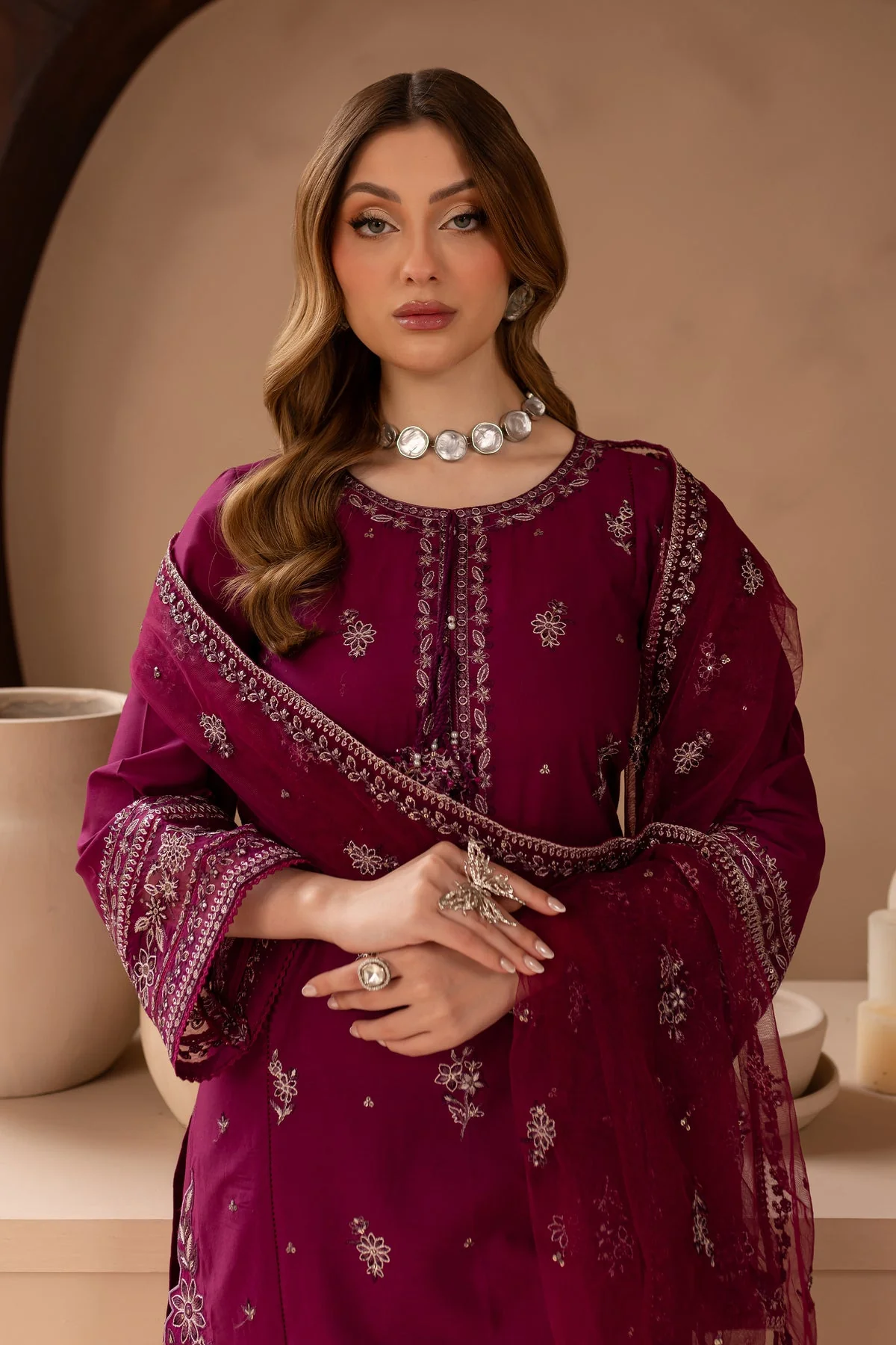 Wester 3Pc - Embroidered Lawn Dress - Image 8