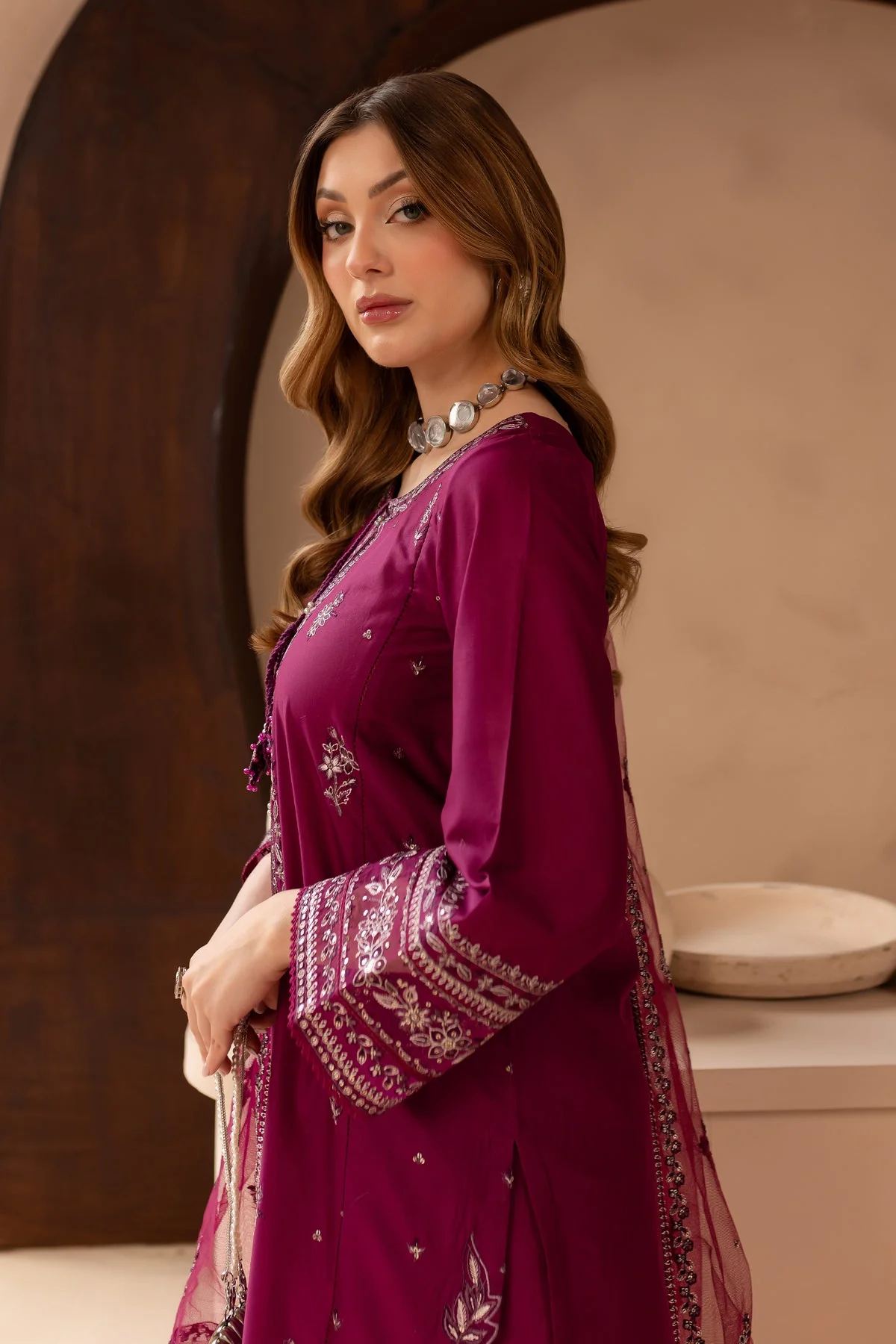 Wester 3Pc - Embroidered Lawn Dress - Image 9